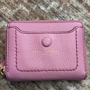 Marc Jacobs Pink Leather Snap Card Wallet